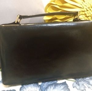 Hobo black leather handbag.  Very Vintage.